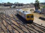 Am 26.02.08 fahren 2 Einheiten der Class 3100 in den Bahnhof von Adelaide, SA ein.