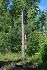 Die Signale auf dem Anschlussgleisen in Braunsbedra waren sehr simpel.