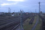 Ein Teil der Gleisanlagen am 02.04.2024 in Darmstadt Hbf, mit Blick in Richtung Darmstadt Nord.