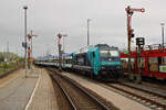 DB 245 204-3 erreicht mit einem RE6 aus Hamburg-Altona den Endbahnhof Westerland(Sylt).