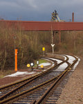 Ein Hauch von Winter bietet der Anblick des Bahnanschlusses zum Südkai des Hafens Saarlouis/Dillingen.