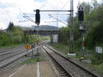 Ausfahrsignale P2 und P3 aus Ludwigsstadt in Richtung Steinbach am Wald am 15.April 2024.