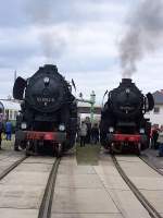 BR 52 8154-8 und BR 52 8079-7 auf dem Gelnde Der Railworld Gera.