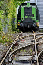 Die Diesellokomotive 203-BUG-07 steht aktuell auf dem Gelände der Firma Reuschling.