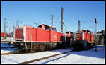 Betriebspause für 212370 und 295074 am 23.12.2001 im BW Osnabrück.