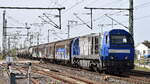 Dortmunder Eisenbahn GmbH, Dortmund mit der ATLU MaK G 2000 Lok  1032  (NVR: 92 80 1273 004-2 D-ATLU ) und einem gemischten Güterzug am 08.04.24 Höhe Bahnhof Rodleben.