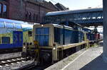 DB Cargo AG, Mainz mit einem Diesellok Lokzug, mit den angemieteten Railsystems RP GmbH Loks  295 089-7   (NVR:  98 80 3295 089-7 D-RPRS ) +  295 067-3  (NVR:  98 80 3295 067-3 D-RPRS ) und der DB