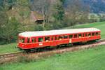 Esslinger VT 102 auf der Harmersbachtalbahn (29.10.1986)