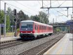 DB Triebzug 628/928 499-7 fotografiert am 15.06.08 bei der Einfahrt in den Bahnhof von Mersch.