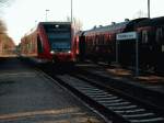 Ein Triebzug der BR 646 in Rheinsberg am 8.12.02