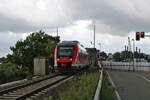 DB 648 336 überquert die Schleibrücke Lindaunis zur Fahrt als RE72 nach Kiel Hbf.