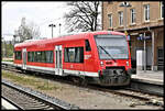 Am 1.Mai 2023 stand VT 650323-8 um 13.35 Uhr am Hausbahnsteig im Bahnhof Mindelheim.