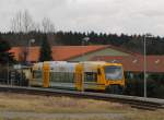 ODEG VT 650.73 als EB 80943 von Weimar nach Kranichfeld, am 05.03.2015 beim Halt in Holzdorf (b Weimar).