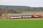 10.03.2024, der letzte Fahrtag des Fördervereines Wisentatalbahn auf ihrer Stammstrecke Schönberg - Schleiz West vor der Stilllegung der Strecke.