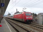 DB 101 108-9 mit dem EC 216  Dachstein  von Graz Hbf nach Saarbrücken Hbf, am 12.02.2020 in Salzburg Mülln-Altstadt.