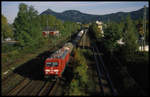 DB 189009-4 fährt hier am 14.10.2003 um 10.05 Uhr mit einem Güterzug Richtung Süden durch Bad Honnef.