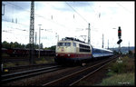 103187 mit Interregio  BROCKEN  nach Aachen fährt am 3.10.1997 um 14.28 Uhr in Herford ein.