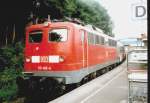 110 148 steht am 10.6.2003 in Aachen Hbf bereit,um eine RB nach Kln zu befrdern,welche Aachen um 6.53 Uhr verlassen wird.