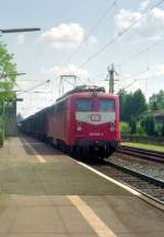 140 626 mit Gterzug Richtung Hamburg am 28.05.1992 in Bad Bevensen