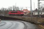 E-Lok 155 083  am 16.12.2002 abgestellt in Reichenbach/Vogtl.
(Eine Diesellok bernimmt hier den Zug)