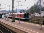 Ein 423 der S-Bahn Frankfurt bei einer berfhrungsfahrt ins Werk Krefeld am 25.03.04 in Au (Sieg)