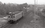 Zug E-3778 (Kleve - Nijmegen) bei der Einfahrt in Kranenburg am 30.04.1989.