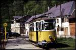 Kirnitzschtalbahn kurz nach der Wende am 34.5.1990.