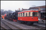 100 Jahre HSB am 27.3.1999: Der GHE VT 1 stand zusammen mit 997244 an der Werkstatt in Wernigerode Westerntor.