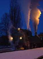 Zum rangieren bereit pfeiift hier die Lok 176 in Moritzburg.10.02.2013, 17:41 Uhr 