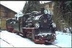 Ende der 80er wartet die polnische PX48 1913 im winterlichen Ochsenhausen auf ihre nchsten Einstze.