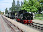 99 4652 verließ,am 30.Juli 2022,in Binz LB,den Sonderzug von Putbus.