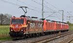 DB Cargo AG, Mainz mit einem interessanten Lokzug, vorne dran die schöne  185 077-5  (NVR:  91 80 6185 077-5 D-DB ) mit  185 197-1  (NVR:  91 80 6185 197-1 D-DB ) +  185 162-5  (NVR:  91 80 6185