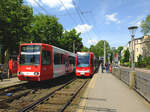 KVB Tw 2203  Linie 13, Sülzgürtel    KVB Tw 4048  Linie 7, Zündorf    Köln, Dürener Straße/Gürtel  10.05.2024
