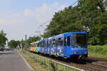 Rheinbahn AG, Wagennummer: 4215(Werbung: Europawahl 2024), Linie: U76 nach Holthausen, Ort: Lörick, Datum: 09.05.2024
