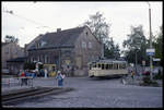 Oldtimer Tram 3493 hier am 22.9.1990 in Berlin Rosenthal, Hauptstraße.