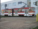 Tw 308,am 01.März 2023,im Straßenbahndepot Waltershäuser Straße,in Gotha.Aufgenommen durch den Zaun.