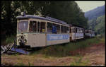 Am 24.5.1990 standen in Schönau noch diverse Fahrzeuge der Steinachtalbahn.Im Bild festhalten konnte ich hier den ehemaligen OEG Triebwagen 70.