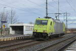 Alpha Trains 185 605-3 als Tfzf Richtung Eisenach, am 15.02.2024 in Seebergen.