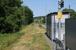 Der Bereich vom früheren Gleis 3 in Leißling, am 12.06.2023.