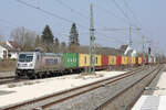 METRANS 187 510 durchfährt mit Containern Pleinfeld, 25.03.2022