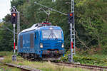 EGP mit Lok 248 042 und angezeigter Erlaubnis zum Rangieren umlaufend im Bahnhof Lancken.