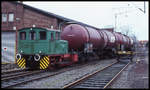 KEG 0101 Rangierlok am 27.1.2002 im BW der Karsdorfer Eisenbahn am Bahnhof Rheine.