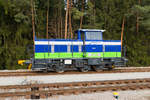 Lok 5  Ernst  der InfraServ am 01.04.2021 auf dem Auszugsgleis der Wüst des Industrieparks Gendorf im Bf Kastl (Oberbayern)