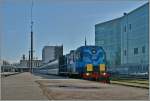 Eine mir unbekannte estnische Diesellok kümmert sich um den aus Moskau in Tallinn eingetroffenen Nachtschnellzug.