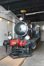 Dampflok der VR-Baureihe Vk3, No.489 im Finnischen Eisenbahnmuseum in Hyvinkää, 14.4.13     Sieben dieser 2-6-4 Tenderlokomotiven wurde 1906-1909 von Tampella gebaut.