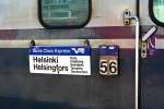 Zugtafel am Pikajuna 273 Santa Claus Express von Rovaniemi nach Helsinki.Bild Bahnhof Rovaniemi 21.7.2014