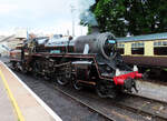 Die Dampflok der Dartmouth Steam Railway macht sich in Paignton bereit für die Fahrt nach Kingswear.