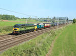 D1935 & 47593 pass Lower Hatton whilst hauling a train of ECS from Crewe to Kidderminster, 28 May 2020