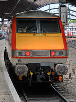 Die Lokomotive 91118 Anfang Mai 2019 am Bahnhof in York.