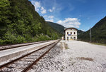 Blick in Richtung Calalzo, auf den Bahnhof Perarolo di Cadore, am 21.5.2016.